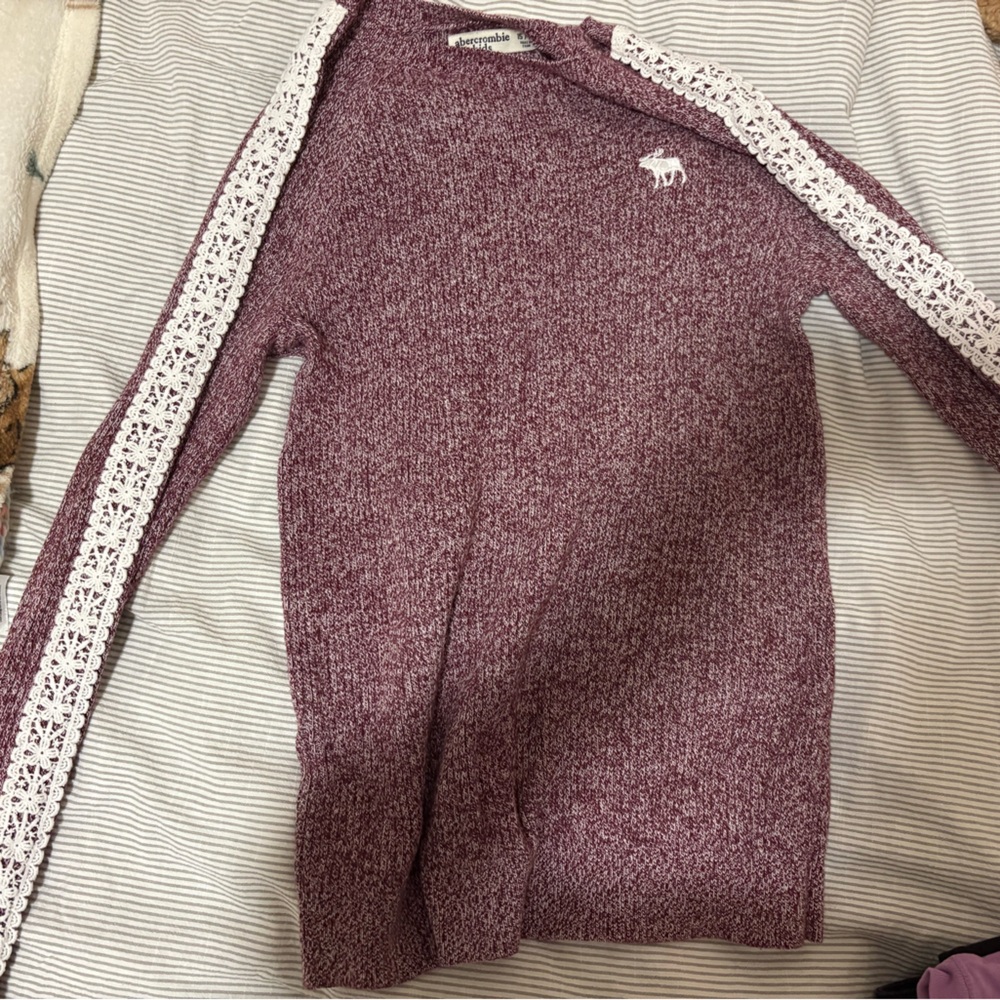 Abercrombie Kids Maroon Sweater with White Accents